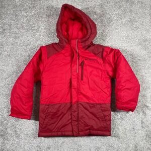 Columbia Puffer Jacket Womens XXS Hooded Winter Coat Nylon Red
